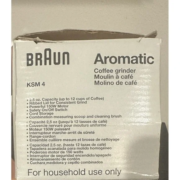 Braun Aromatic Coffee Grinder Gourmet Edition KSM-4 2.5 oz Box & Instructions - Picture 10 of 14